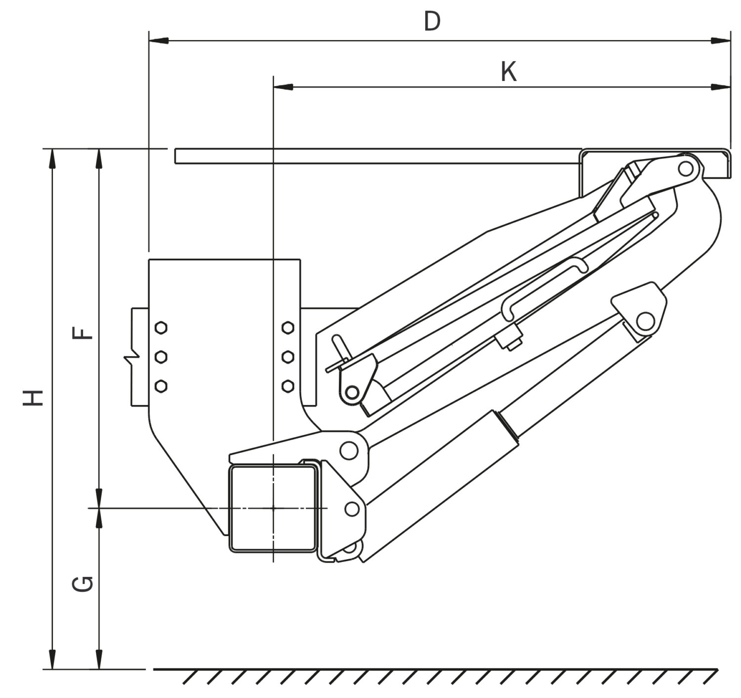 drawing foldable tail lift faltbare Zeichnung_1000KF